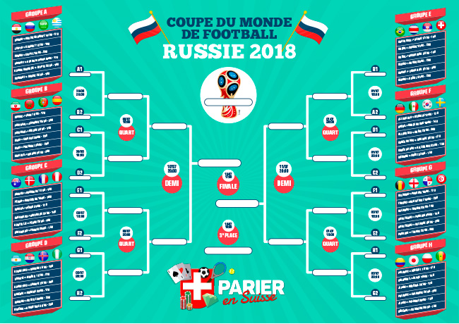 Calendrier Coupe du Monde 2018